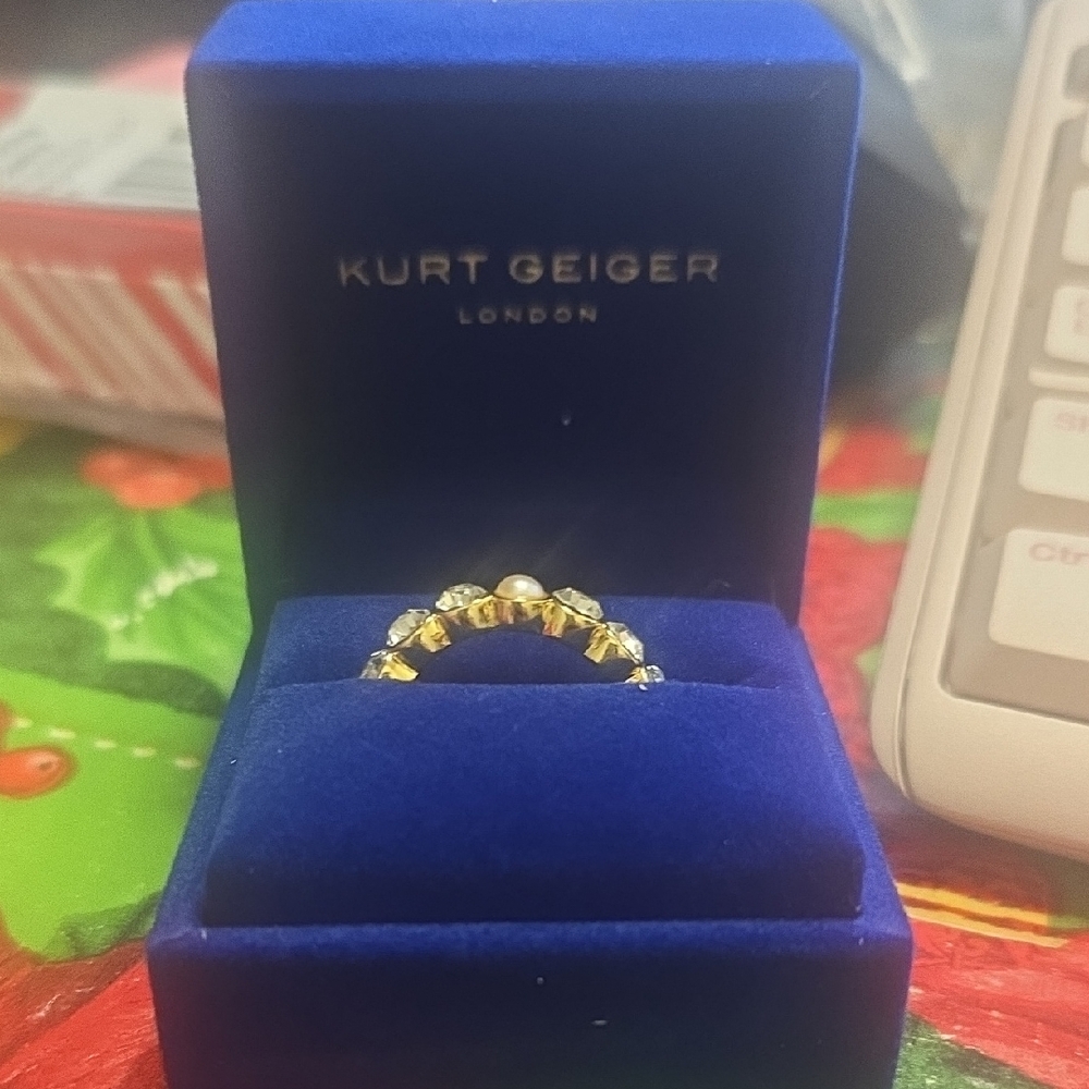 Kurt Geiger Gold and Pearl Ring